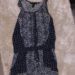 Patterned blue romper